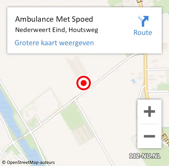 Locatie op kaart van de 112 melding: Ambulance Met Spoed Naar Nederweert Eind, Houtsweg op 13 april 2023 16:47