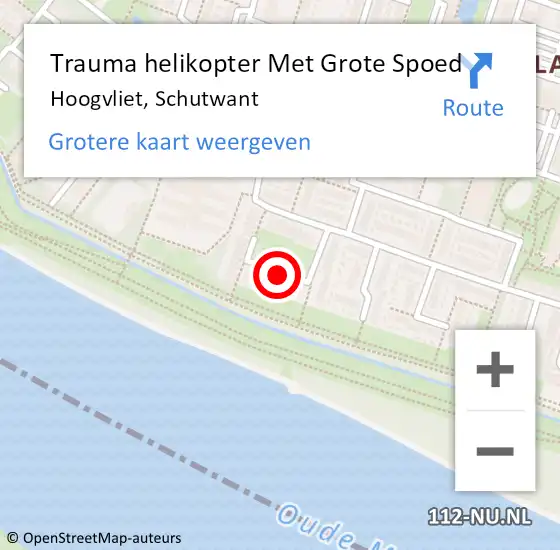 Locatie op kaart van de 112 melding: Trauma helikopter Met Grote Spoed Naar Hoogvliet, Schutwant op 13 april 2023 17:56