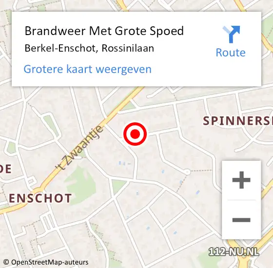 Locatie op kaart van de 112 melding: Brandweer Met Grote Spoed Naar Berkel-Enschot, Rossinilaan op 13 april 2023 19:04