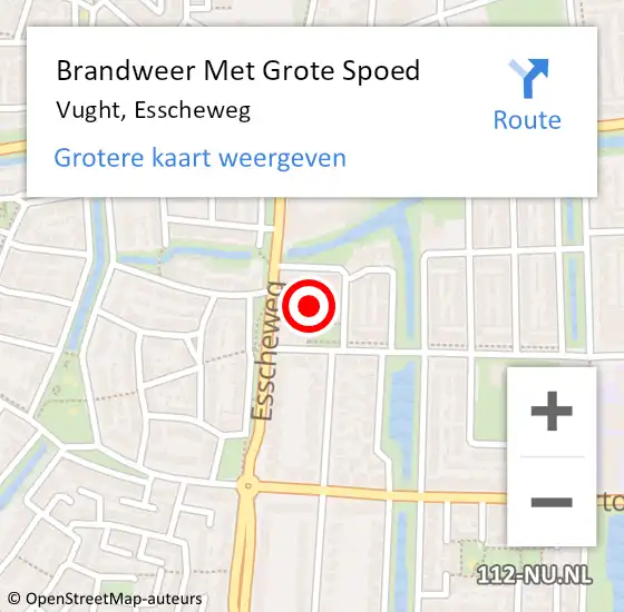Locatie op kaart van de 112 melding: Brandweer Met Grote Spoed Naar Vught, Esscheweg op 13 april 2023 19:36