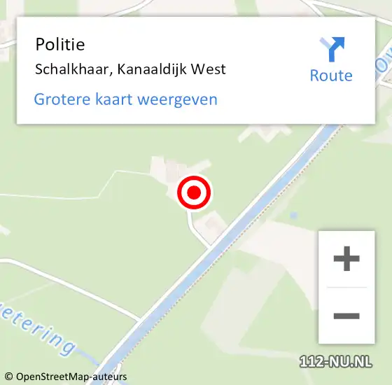 Locatie op kaart van de 112 melding: Politie Schalkhaar, Kanaaldijk West op 13 april 2023 22:02