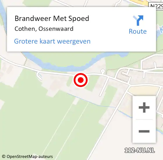 Locatie op kaart van de 112 melding: Brandweer Met Spoed Naar Cothen, Ossenwaard op 13 april 2023 23:57