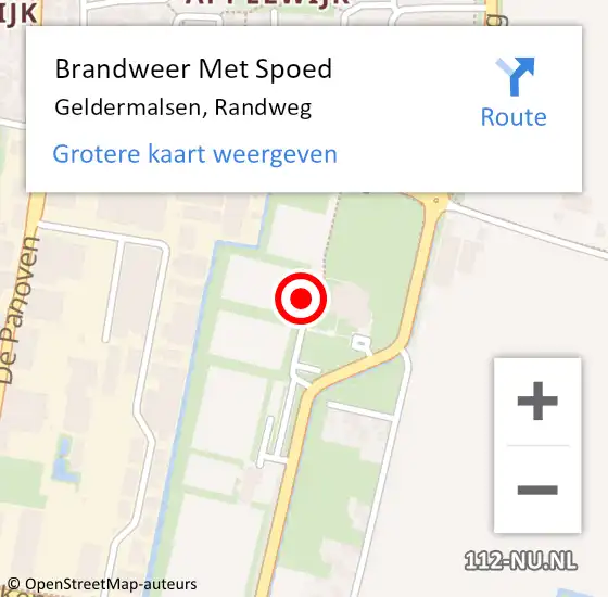 Locatie op kaart van de 112 melding: Brandweer Met Spoed Naar Geldermalsen, Randweg op 14 april 2023 04:34