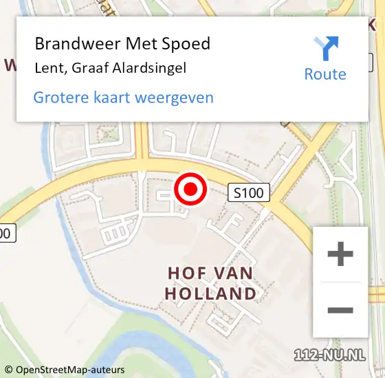 Locatie op kaart van de 112 melding: Brandweer Met Spoed Naar Lent, Graaf Alardsingel op 14 april 2023 08:44