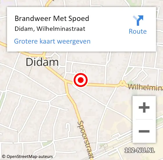 Locatie op kaart van de 112 melding: Brandweer Met Spoed Naar Didam, Wilhelminastraat op 14 april 2023 08:44