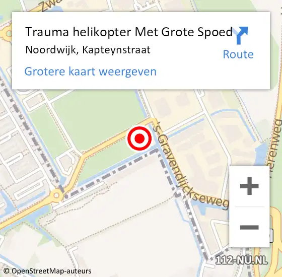 Locatie op kaart van de 112 melding: Trauma helikopter Met Grote Spoed Naar Noordwijk, Kapteynstraat op 14 april 2023 08:59