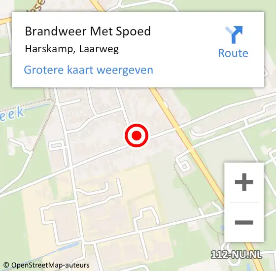 Locatie op kaart van de 112 melding: Brandweer Met Spoed Naar Harskamp, Laarweg op 14 april 2023 09:21