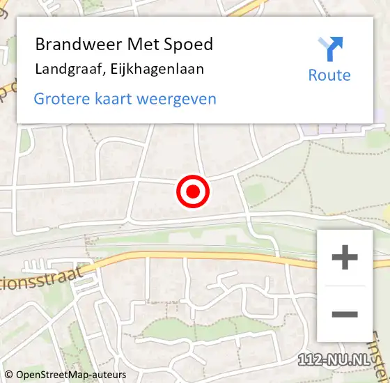 Locatie op kaart van de 112 melding: Brandweer Met Spoed Naar Landgraaf, Eijkhagenlaan op 14 april 2023 10:18