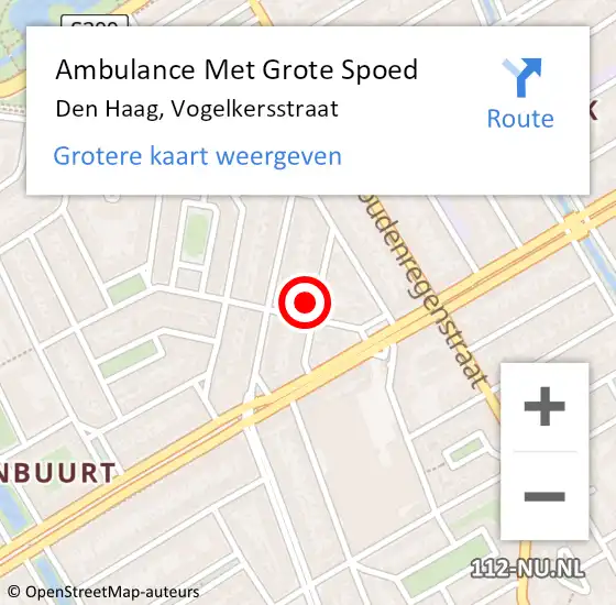 Locatie op kaart van de 112 melding: Ambulance Met Grote Spoed Naar Den Haag, Vogelkersstraat op 14 april 2023 10:20