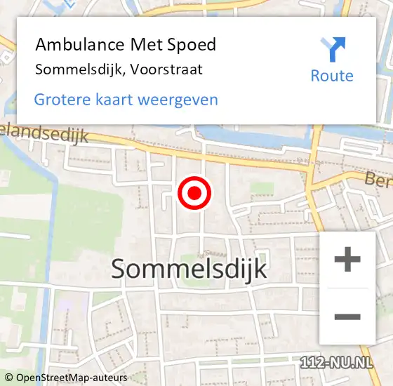 Locatie op kaart van de 112 melding: Ambulance Met Spoed Naar Sommelsdijk, Voorstraat op 14 april 2023 10:36
