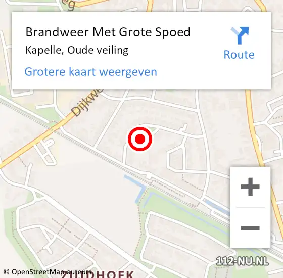 Locatie op kaart van de 112 melding: Brandweer Met Grote Spoed Naar Kapelle, Oude veiling op 14 april 2023 11:28