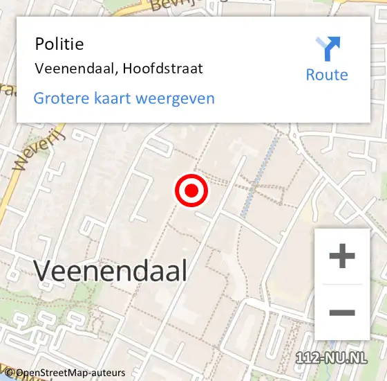 Locatie op kaart van de 112 melding: Politie Veenendaal, Hoofdstraat op 14 april 2023 11:42