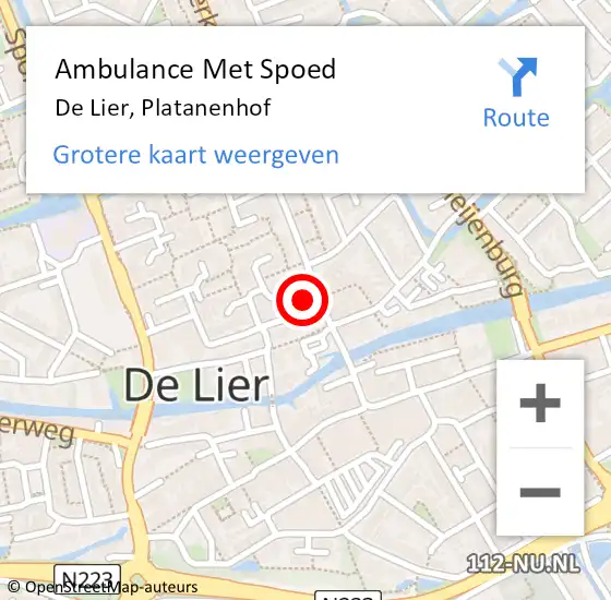 Locatie op kaart van de 112 melding: Ambulance Met Spoed Naar De Lier, Platanenhof op 14 april 2023 12:36