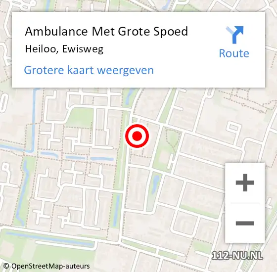 Locatie op kaart van de 112 melding: Ambulance Met Grote Spoed Naar Heiloo, Ewisweg op 14 april 2023 12:40