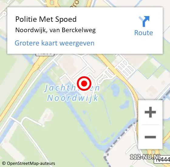 Locatie op kaart van de 112 melding: Politie Met Spoed Naar Noordwijk, van Berckelweg op 14 april 2023 13:13