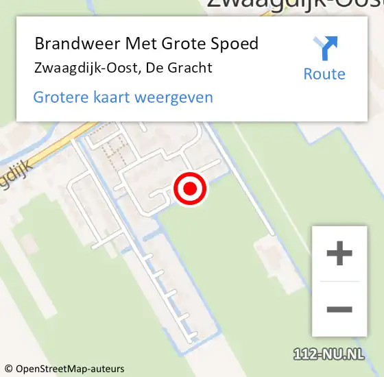 Locatie op kaart van de 112 melding: Brandweer Met Grote Spoed Naar Zwaagdijk-Oost, De Gracht op 14 april 2023 14:03