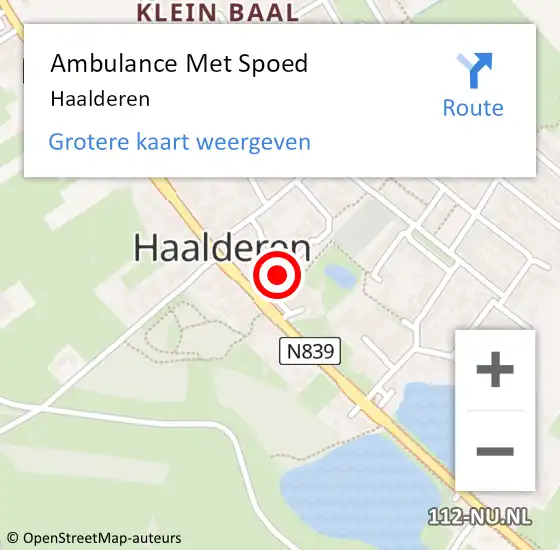 Locatie op kaart van de 112 melding: Ambulance Met Spoed Naar Haalderen op 14 april 2023 14:06