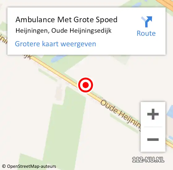 Locatie op kaart van de 112 melding: Ambulance Met Grote Spoed Naar Heijningen, Oude Heijningsedijk op 12 oktober 2013 10:06