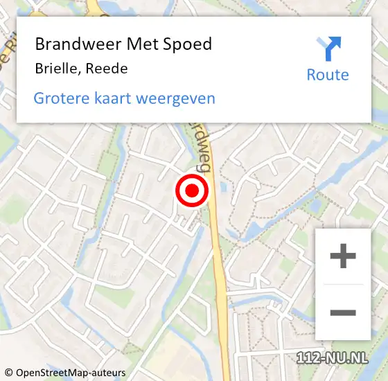 Locatie op kaart van de 112 melding: Brandweer Met Spoed Naar Brielle, Reede op 14 april 2023 14:52