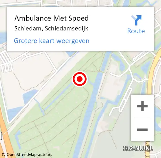 Locatie op kaart van de 112 melding: Ambulance Met Spoed Naar Schiedam, Schiedamsedijk op 14 april 2023 15:01