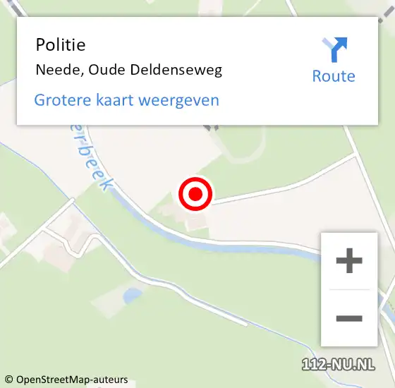 Locatie op kaart van de 112 melding: Politie Neede, Oude Deldenseweg op 14 april 2023 16:07