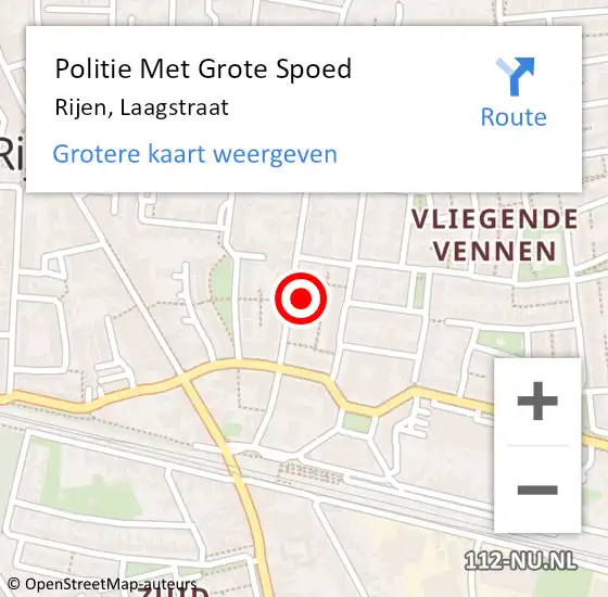 Locatie op kaart van de 112 melding: Politie Met Grote Spoed Naar Rijen, Laagstraat op 14 april 2023 16:07