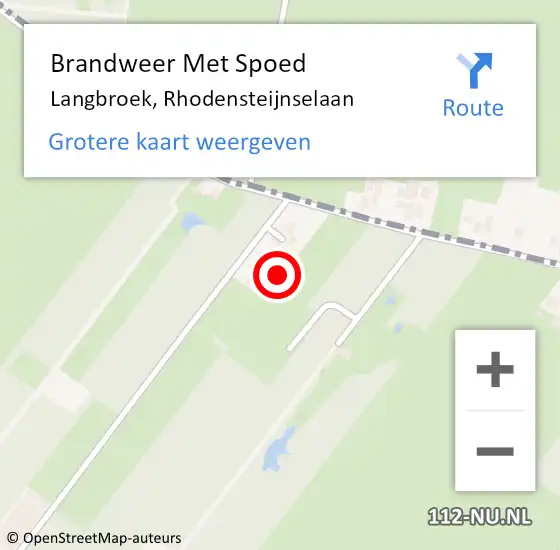 Locatie op kaart van de 112 melding: Brandweer Met Spoed Naar Langbroek, Rhodensteijnselaan op 14 april 2023 16:08