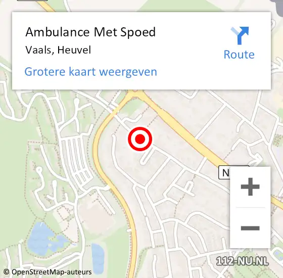 Locatie op kaart van de 112 melding: Ambulance Met Spoed Naar Vaals, Heuvel op 12 oktober 2013 10:08