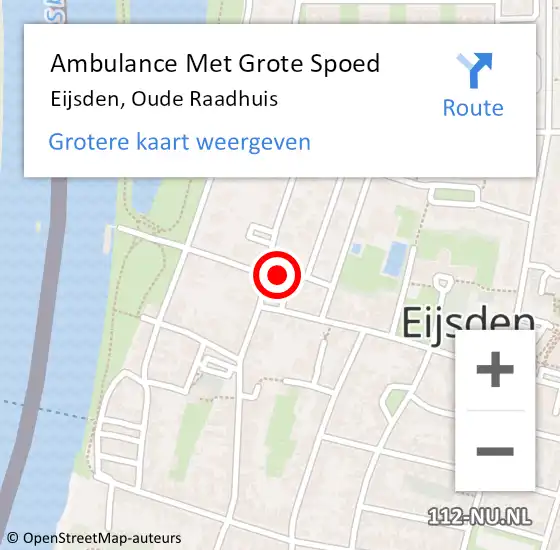 Locatie op kaart van de 112 melding: Ambulance Met Grote Spoed Naar Eijsden, Oude Raadhuis op 22 augustus 2014 10:21