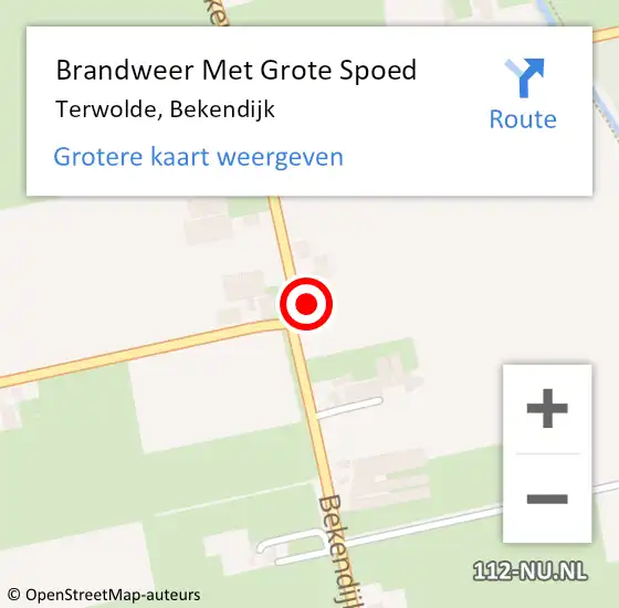 Locatie op kaart van de 112 melding: Brandweer Met Grote Spoed Naar Terwolde, Bekendijk op 14 april 2023 16:36