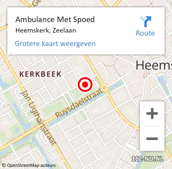 Locatie op kaart van de 112 melding: Ambulance Met Spoed Naar Heemskerk, Zeelaan op 14 april 2023 17:19