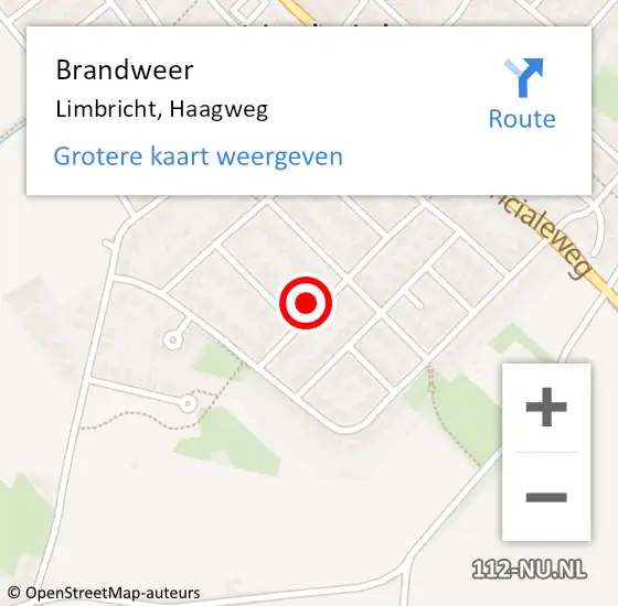 Locatie op kaart van de 112 melding: Brandweer Limbricht, Haagweg op 14 april 2023 17:24