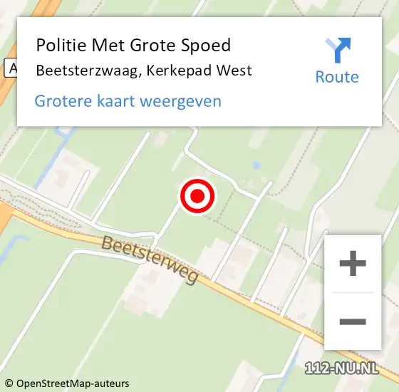 Locatie op kaart van de 112 melding: Politie Met Grote Spoed Naar Beetsterzwaag, Kerkepad West op 14 april 2023 17:28