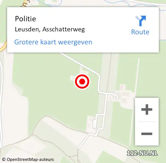 Locatie op kaart van de 112 melding: Politie Leusden, Asschatterweg op 14 april 2023 17:32