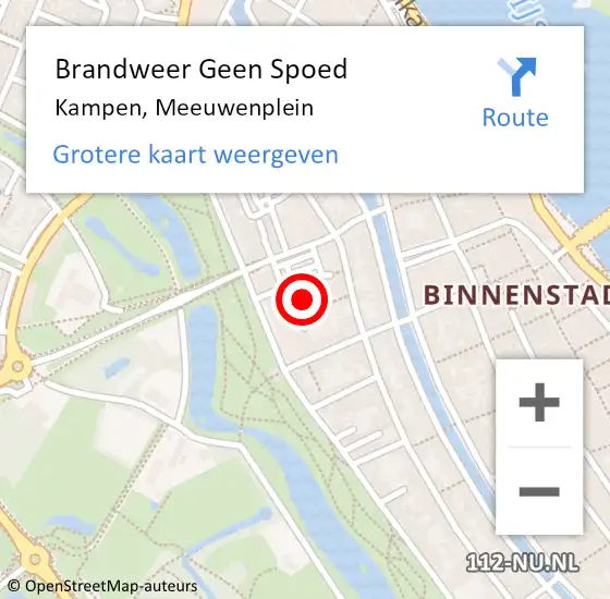 Locatie op kaart van de 112 melding: Brandweer Geen Spoed Naar Kampen, Meeuwenplein op 14 april 2023 17:42