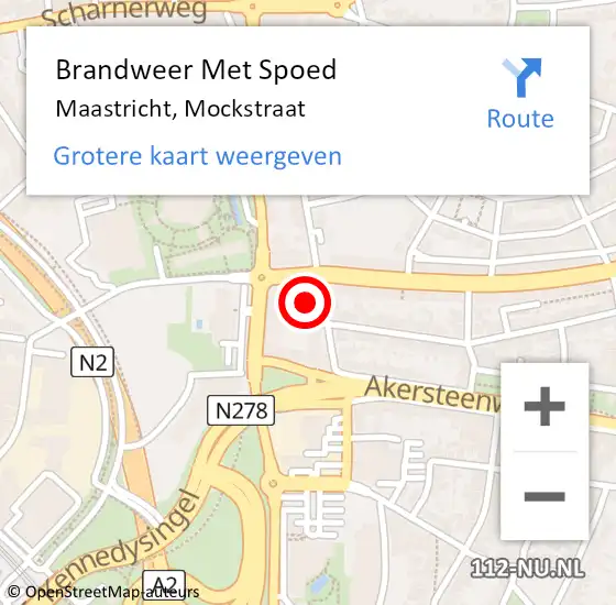 Locatie op kaart van de 112 melding: Brandweer Met Spoed Naar Maastricht, Mockstraat op 14 april 2023 18:24