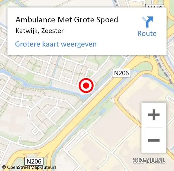 Locatie op kaart van de 112 melding: Ambulance Met Grote Spoed Naar Katwijk, Zeester op 14 april 2023 18:48