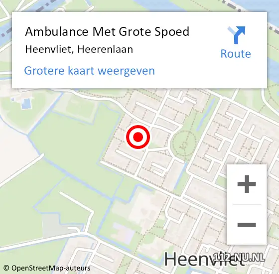 Locatie op kaart van de 112 melding: Ambulance Met Grote Spoed Naar Heenvliet, Heerenlaan op 14 april 2023 19:26