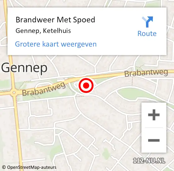 Locatie op kaart van de 112 melding: Brandweer Met Spoed Naar Gennep, Ketelhuis op 14 april 2023 19:53