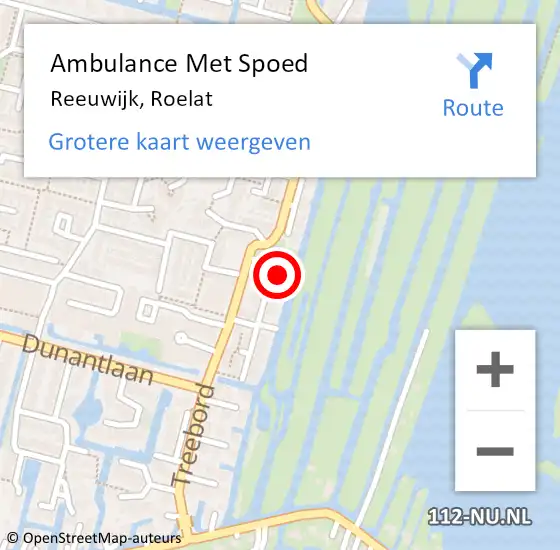 Locatie op kaart van de 112 melding: Ambulance Met Spoed Naar Reeuwijk, Roelat op 14 april 2023 21:51