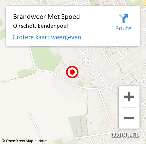 Locatie op kaart van de 112 melding: Brandweer Met Spoed Naar Oirschot, Eendenpoel op 14 april 2023 21:51