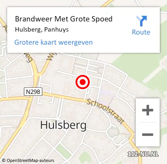 Locatie op kaart van de 112 melding: Brandweer Met Grote Spoed Naar Hulsberg, Panhuys op 14 april 2023 21:53