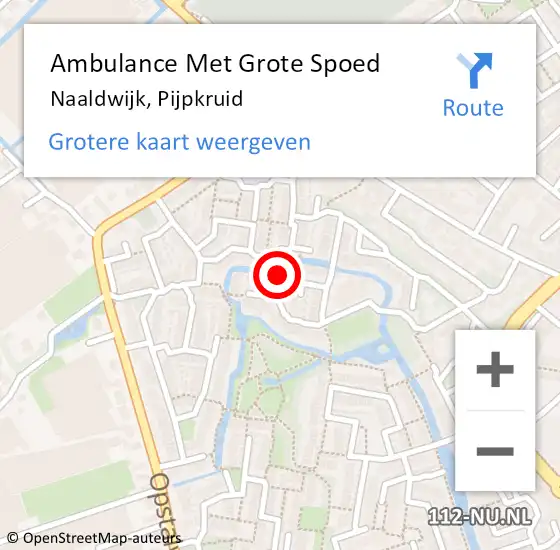 Locatie op kaart van de 112 melding: Ambulance Met Grote Spoed Naar Naaldwijk, Pijpkruid op 15 april 2023 00:08