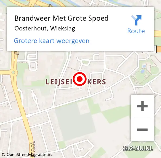 Locatie op kaart van de 112 melding: Brandweer Met Grote Spoed Naar Oosterhout, Wiekslag op 15 april 2023 01:21