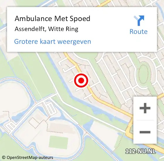 Locatie op kaart van de 112 melding: Ambulance Met Spoed Naar Assendelft, Witte Ring op 15 april 2023 01:31