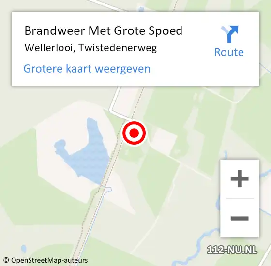 Locatie op kaart van de 112 melding: Brandweer Met Grote Spoed Naar Wellerlooi, Twistedenerweg op 15 april 2023 02:22