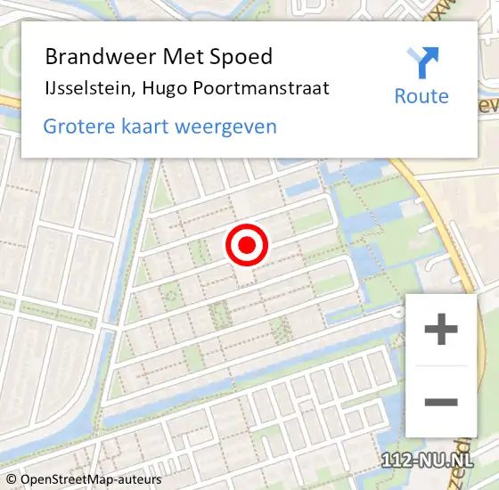 Locatie op kaart van de 112 melding: Brandweer Met Spoed Naar IJsselstein, Hugo Poortmanstraat op 15 april 2023 02:30