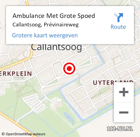 Locatie op kaart van de 112 melding: Ambulance Met Grote Spoed Naar Callantsoog, Prévinaireweg op 15 april 2023 03:29