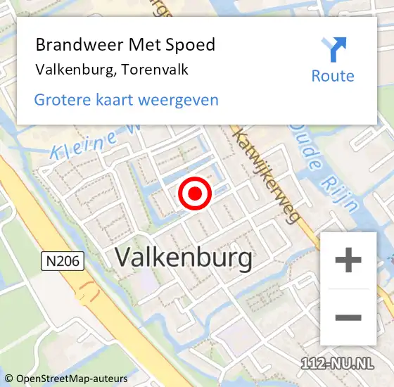 Locatie op kaart van de 112 melding: Brandweer Met Spoed Naar Valkenburg, Torenvalk op 15 april 2023 08:56