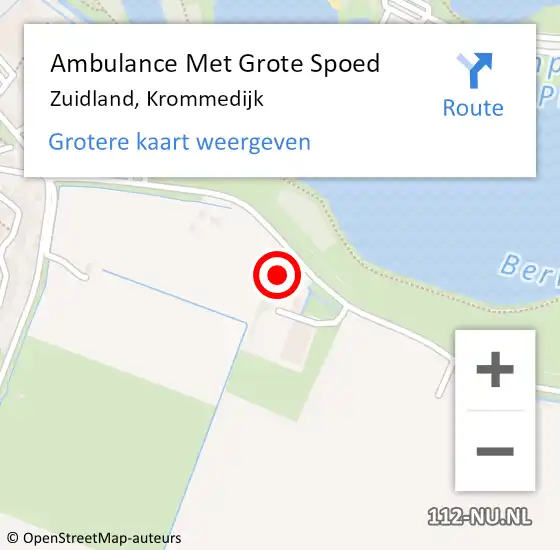 Locatie op kaart van de 112 melding: Ambulance Met Grote Spoed Naar Zuidland, Krommedijk op 15 april 2023 09:15